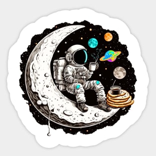 Astronaut Drinking Coffee on the Moon #1 Sticker